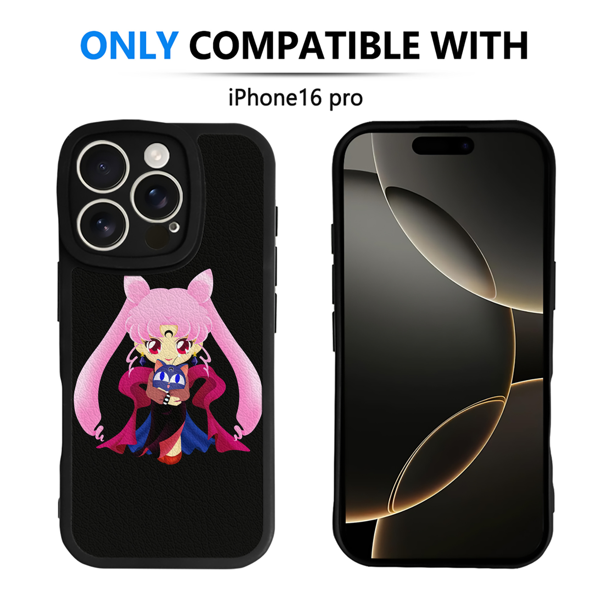 （画像用） 美少女戦士セーラームーン ちびうさ Sailor Moon Chibiusa Tsukino Usagi Small Lady Serenity 【iPhone 16シリーズ対応】シリコンスマホケース（レザー調） 材質：シリコン